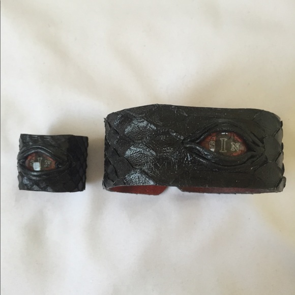 Python Snakeskin Eye Bracelet and Ring